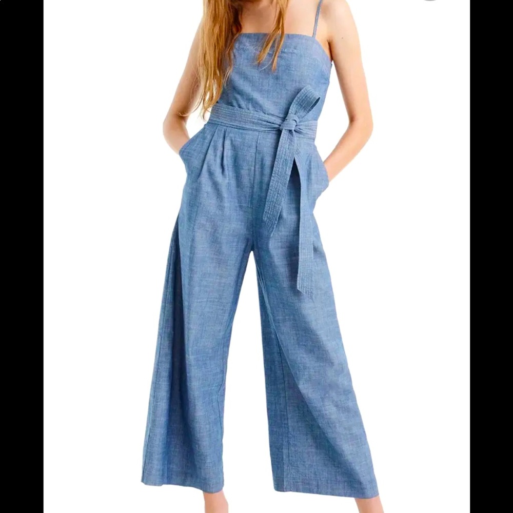 JCREW Marseille Cotton Chambray Denim Jumpsuit 12